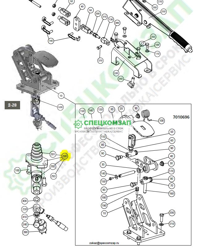 Цилиндр тормозной ВКМ1000 главный 09551011-0 Bucher CC1000