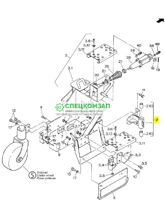 Кронштейн щетки Bucher CF60 4151-0787 41510787; 4-151-0787; 4151-0787; 41510788; 4151-0788