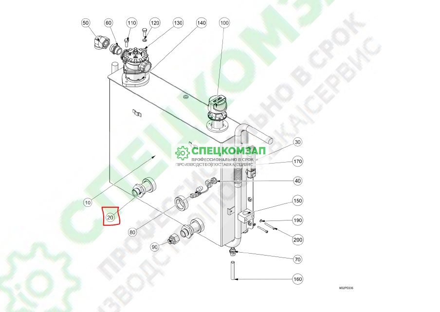 Всасывающий гидравлический фильтр 7005390  Johnston VT651 VT652 МВП 50121-02 Bucher CF6000 ЭД 244 КМ