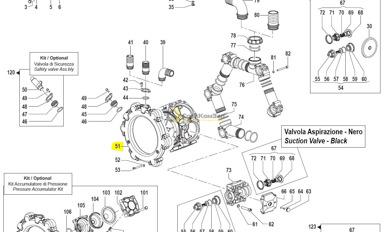 Коллектор насоса водяного всасывающий COMET 0415007100A