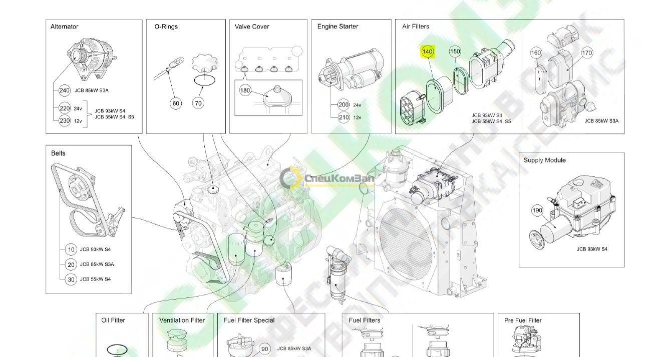 Элемент фильтра Johnston VT650,ЭД244КМ воздушного овальный (основной) 855-292