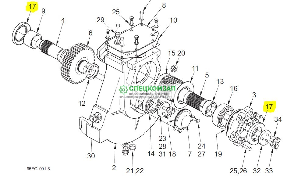 Сальник редуктора МВП 50-121-02 77-21  Johnston VT650 Bucher CF6000 Ceksan ВКМ7000